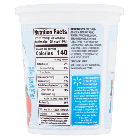 Great Value Greek Nonfat Yogurt Strawberry Nutrition Facts Besto Blog