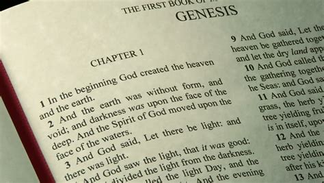 Holy Bible Book Of Genesis Genesis Chapter 1 Of The Holy Bible Stock