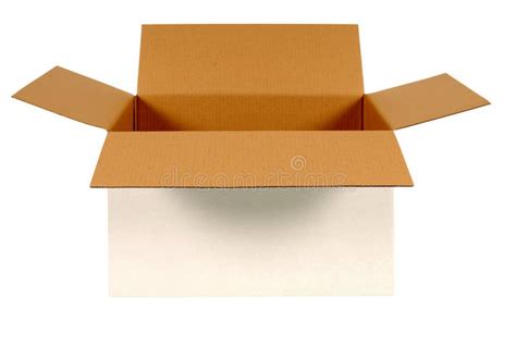 Cardboard Box Open Isolated On White Background Copy Space Stock