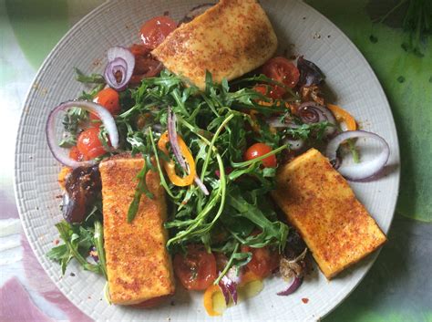 Marinierter Halloumi Auf Rucolasalat Rezept Kochbar De