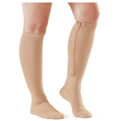 1 Pairs Zipper Pressure Compression Socks Stockings Leg Open Toe Knee