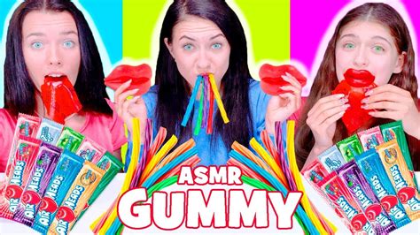 Asmr Gummy Chewing Candy Party Candy Race Eating Sound Mukbang Lilibu Youtube