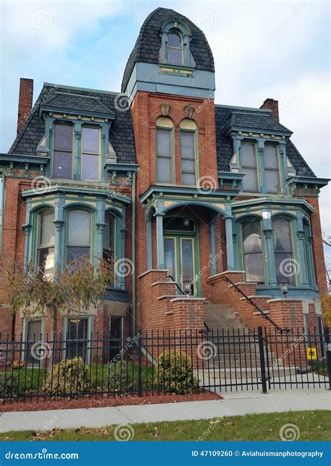 Detroit Old Brick Victorian Home Editorial Image Image 47109260