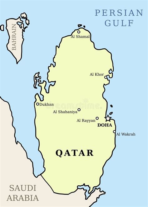 Al Wakrah State of Qatar, Municipalities of Qatar Map Vector Illustration, Scribble Sketch Al ...