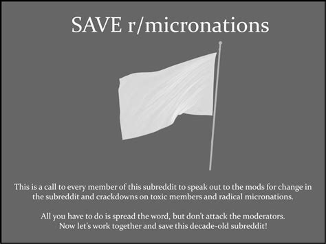 As Of Now The R Micronations Subreddit Has Been Dealing With Issues Of