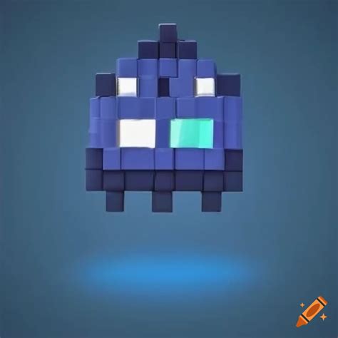 Space Invader Blue With Plain Background On Craiyon