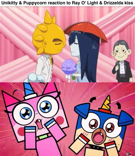 Unikitty and Puppycorn reaction to Rayzel kiss by Arachnevil on DeviantArt