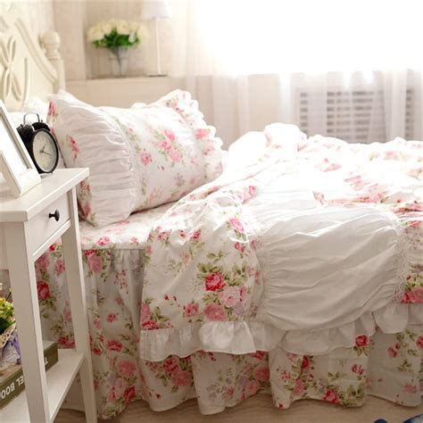 Amazon Fadfay Cotton Bedding Shabby Rose Floral Print Bedding Set