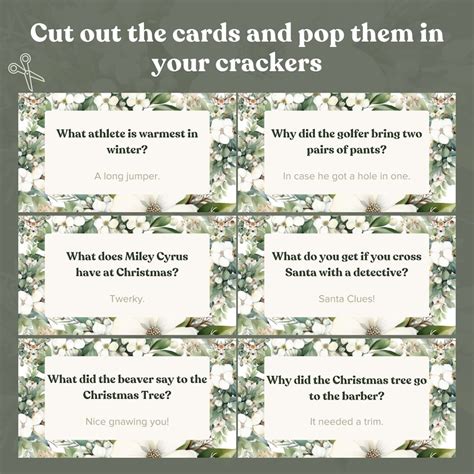 50 Jokes For Christmas Crackers Printable Christmas Cracker Jokes For