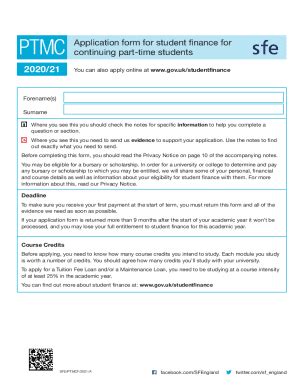 Fillable Online Application Form For Student Finance For Continuing