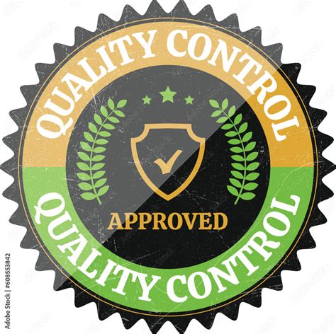 Quality Control Approved Stamp Badge Icon Seal Emblem Quality