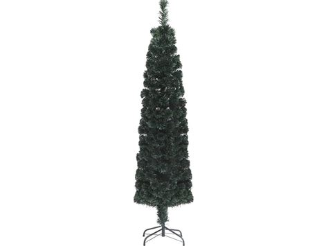 VidaXL Árvore de Natal artificial fina c suporte 240 cm fibra ótica