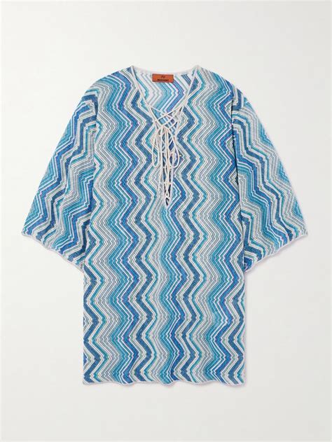 MISSONI Mare Metallic Striped Crochet Knit Kaftan In 2024 Missoni