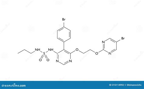 Macitentan Molecule Structural Chemical Formula Ball And Stick Model Isolated Image