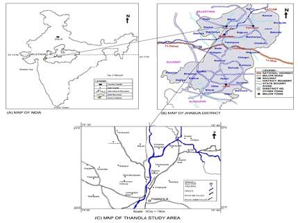 Location map of Thandla Study Area, Jhabua District, Madhya Pradesh ...