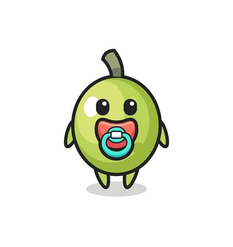 baby olive cartoon character with pacifier 3457137 Vector Art at Vecteezy