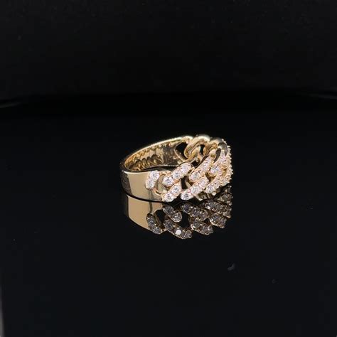 Cuban Diamond Ring 14k Yellow Gold Avi The Gem Guy