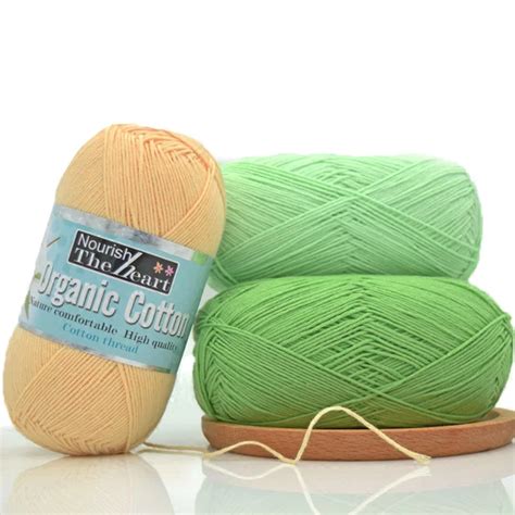 Combed 50gball 100 Organic Cotton First Class Soft Baby Yarn Eco