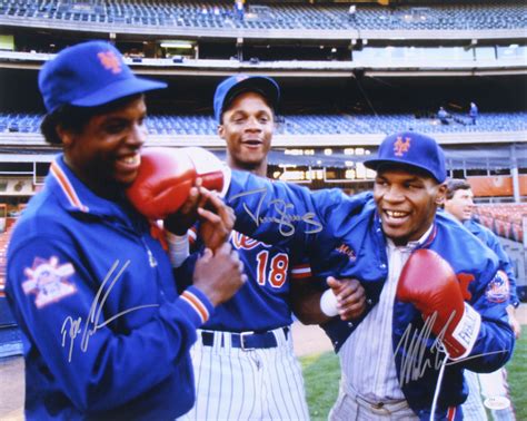 Dwight Doc Gooden Darryl Strawberry Mike Tyson Signed Mets X