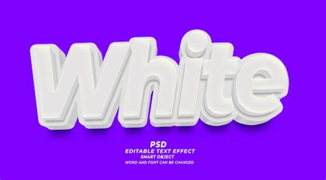 Weiße psd 3d bearbeitbare texteffekt photoshop vorlage Premium PSD Datei