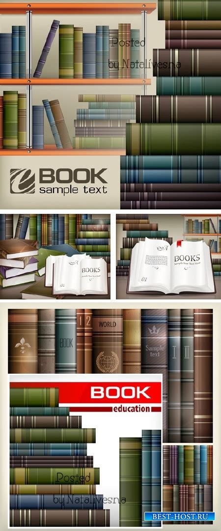 Книги на полках / Books on shelves - Stock photo » Шаблоны для Фотошопа ...