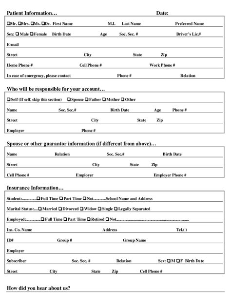 Fillable Online Pdf Patient Demographics Form Fax Email Print Pdffiller