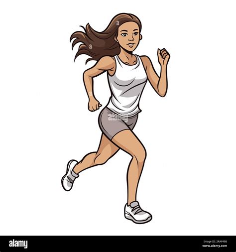 Female runner. Female runner hand-drawn illustration. Vector doodle ...