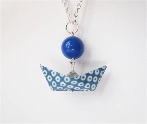 Collier Bateau En Origami Bijoux Origami Bateau Origami