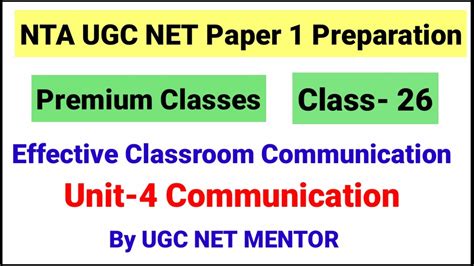 Nta Ugc Net Paper Class Effective Classroom Communication Nta