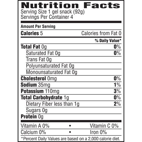 Sugar Free Jello Nutrition Label Labels Database