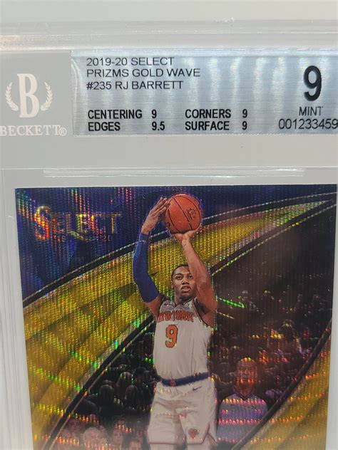 Panini Select Courtside Gold Wave Prizm Rj Barrett Rc