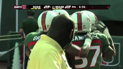 Miami Hurricanes Darryl Sharpton 73 Yard Interception Tdmov Youtube