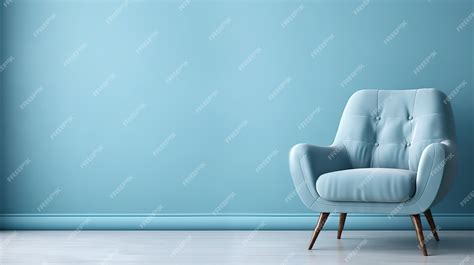 Premium AI Image | gray armchair in blue living room with copy space