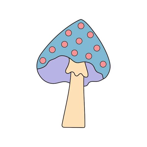 Premium Vector Hippie Groovy Mushroom Retro Psychedelic Cartoon