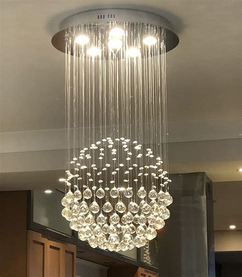 A1A9 Modern Crystal Chandelier Lighting Clear K9 Crystal Raindrop