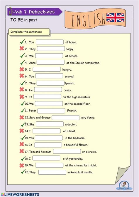 An English Worksheet With The Words To Be In Past And Present On It