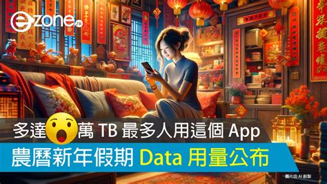 農曆新年假期 Data 用量公布！多達數百萬 Tb‧ 最多人用這個 App！ Ezone