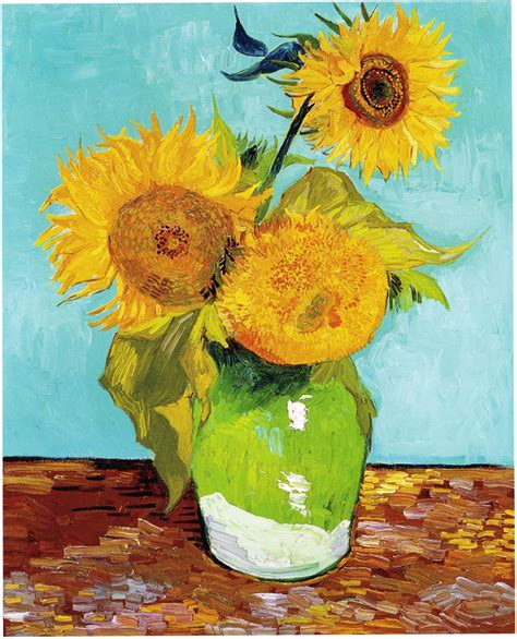 Trois Tournesols Vincent Van Gogh Estampe D Art