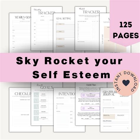 Self Esteem Workbook To Boost Self Confidence And Self Compassion With Journal Prompts And