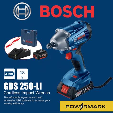 Bosch Gds 250 Li Cordless Impact Wrench Set With Batteries And Charger