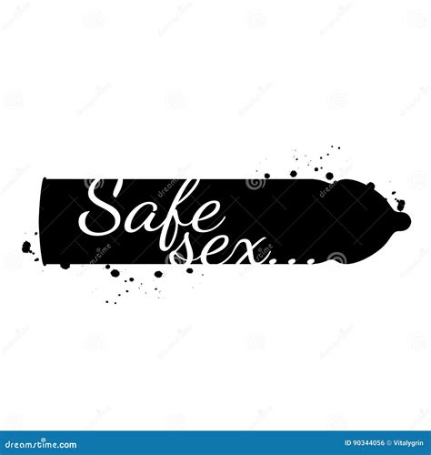 A Condom With The Inscription Safe Sex Vector Illustration For A