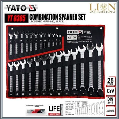 Yato Yt Professional Combination Spanners Set Pcs Sizes Mm