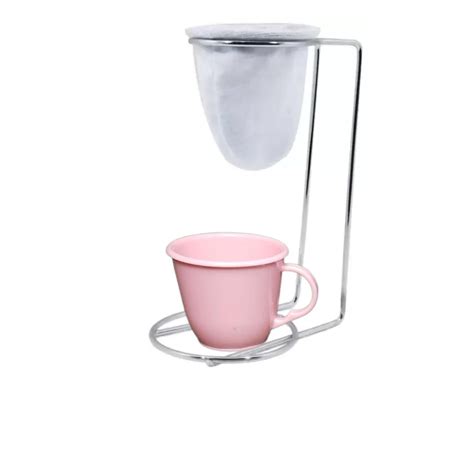 Suporte Mariquinha Porta Coador Café Individual xícara Rosa