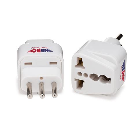 Premium Us To Italy Power Adapter Plug Type L 3 Pack Grounded Hero Travel Supply