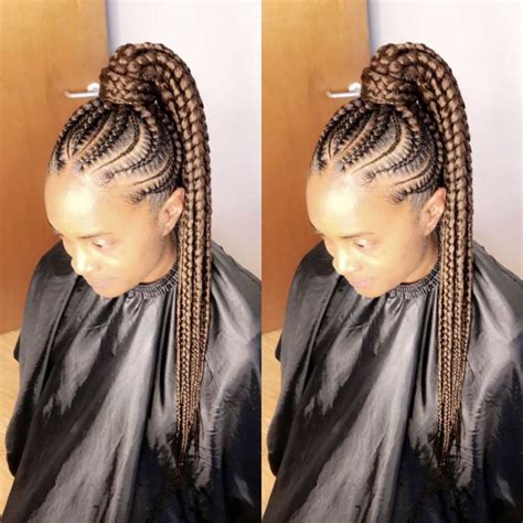 40 Stunning Stitch Braids Ponytail Cornrows Coils And Glory Feed In