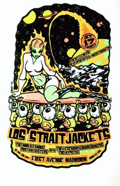 Original Silkscreen Concert Poster For Los Straitjackets At First