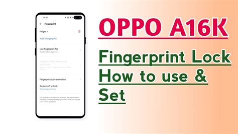 OPPO A16K Fingerprint Lock How To Use Set YouTube