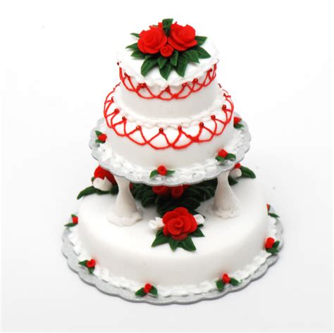 3 Tier Christmas Wedding Cake Stewart Dollhouse Creations