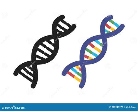 DNA Clipart Cartoon Style Simple DNA Helix Silhouette And Color Doodle