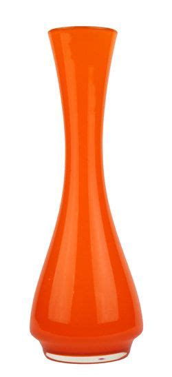 Scandinavian Style Mid Century Orange Cased Glass Vase Possibly Empoli Glass Scandinavian